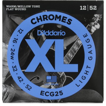ECG25 Flat Wound Warm/Mellow Light 12-52 Electric Guitar String