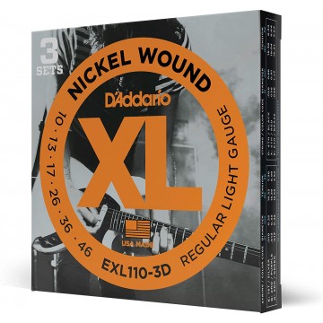 EXL110-3D Nickel Wound 3 String Set Regular Light 10-46 Electric Guitar String