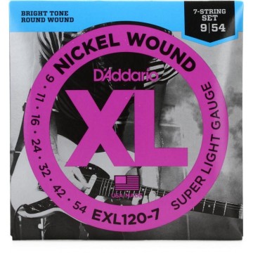 EXL120-7 Nickel Wound 7 String Set Super Light 9-54 Electric Guitar String