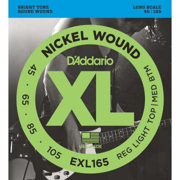 EXL165 Nickel Wound Regular Light top/Medium Bottom 45-105 Electric Bass String