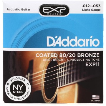 EXP11 Coated 80/20 Bronze Light 12-53 Acoustic Guitar String