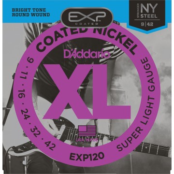 EXP120 Coated Nickel Plated Steel Super Light 9-42 Electric Guitar String