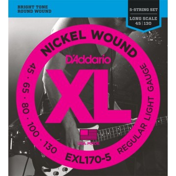 EXP170-5 Nickel Coated Regular Light 5-String 45-130 Electric Bass String