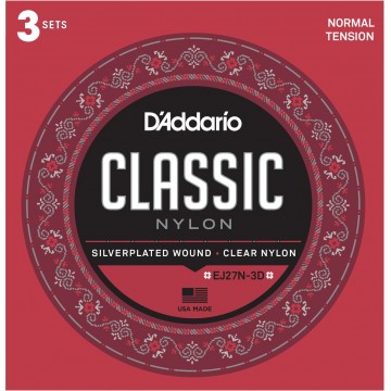 EJ27N Classical Nylon Silverplated Wound Normal Tension Classical Guitar String